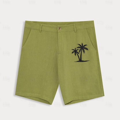 Linen Summer Beach Shorts - oukumen