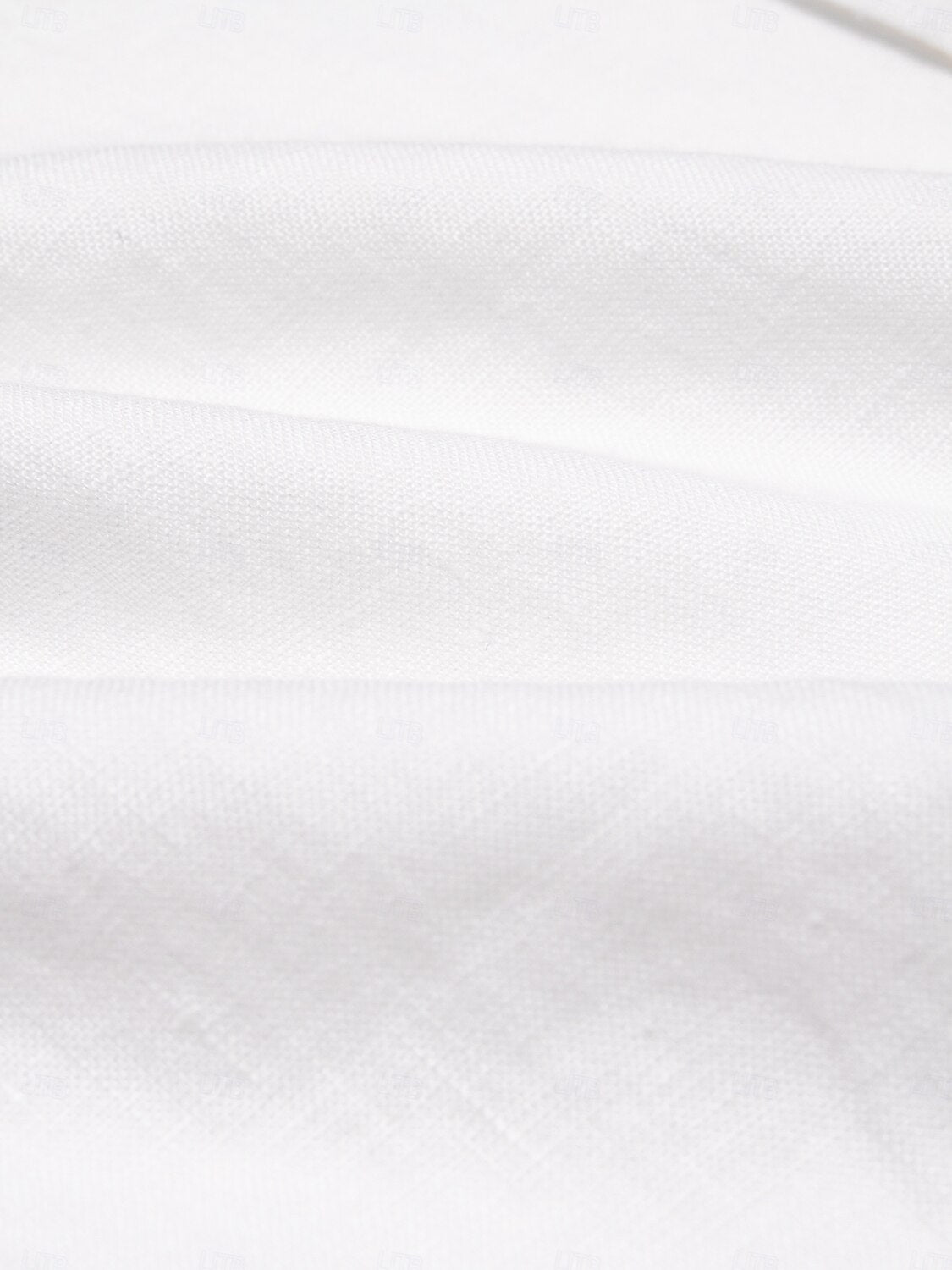 100% Linen Shirt Ruched White - oukumen