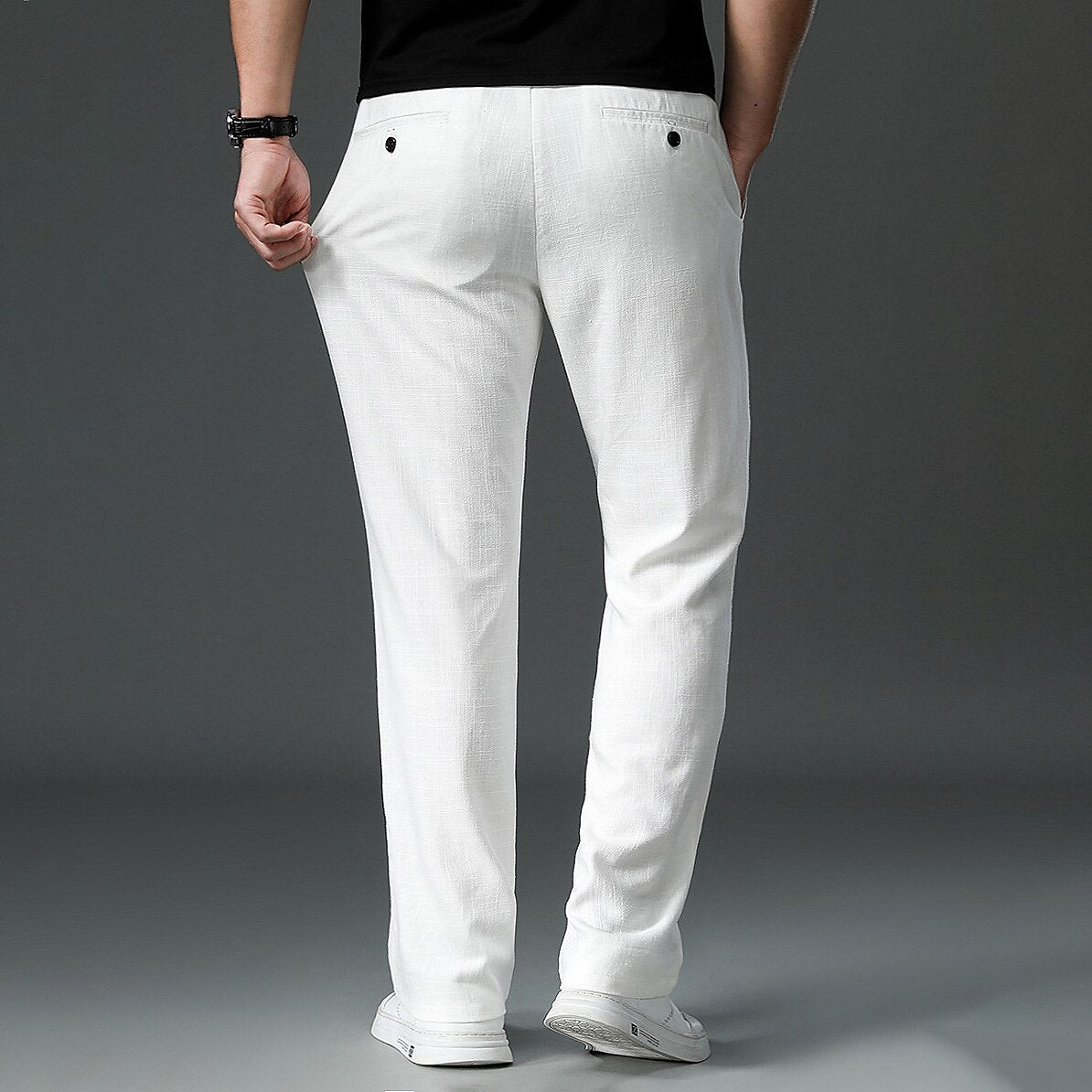 Cotton-Linen Drawstring Pants