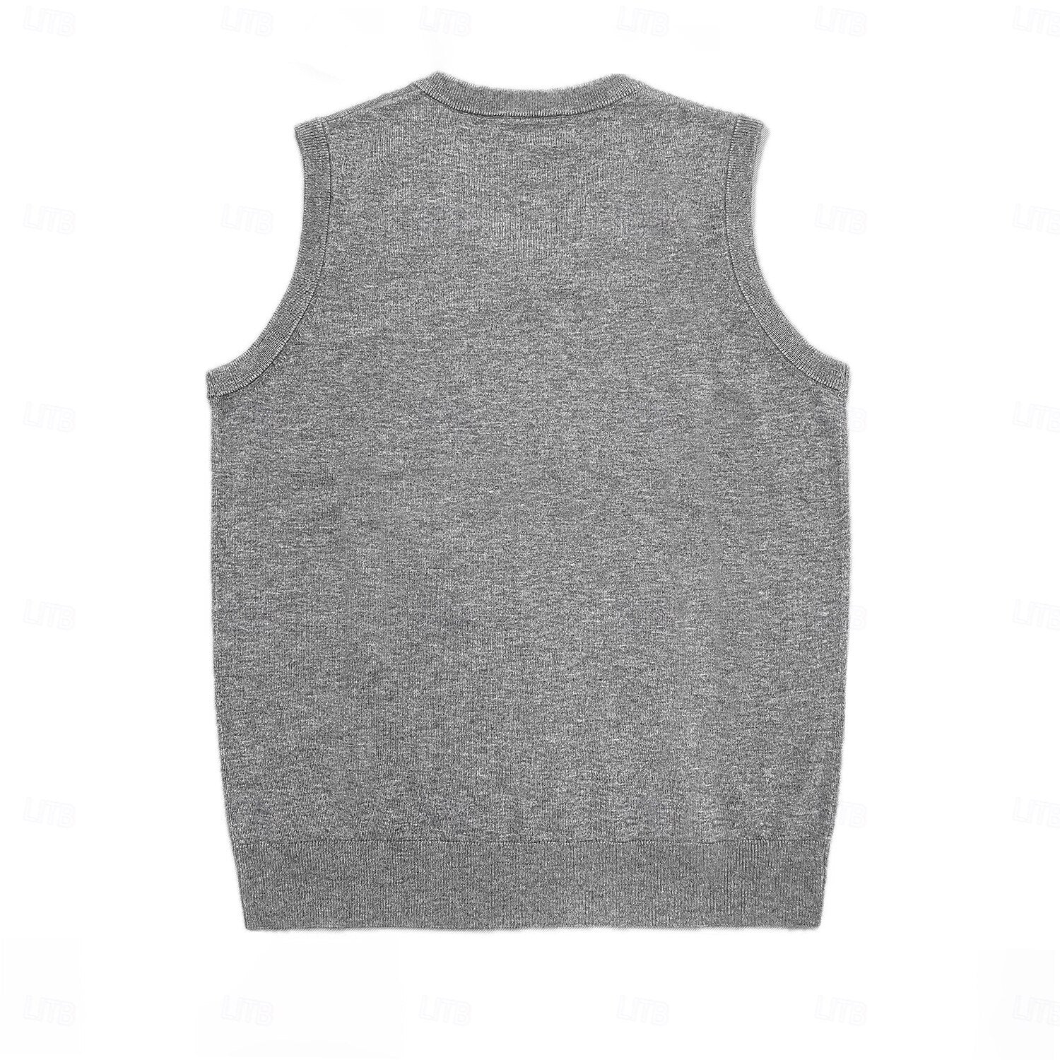 V Neck Solid Color Knitwear Vest - oukumen