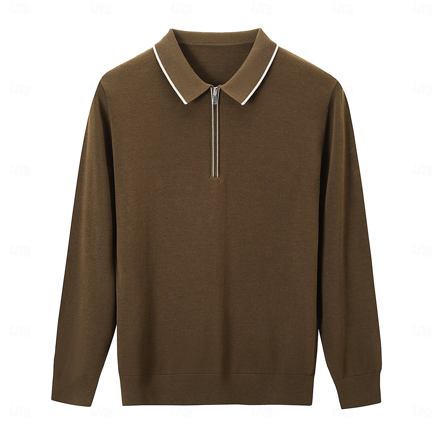 Linen-Silk Quarter Zip Pullover Sweater