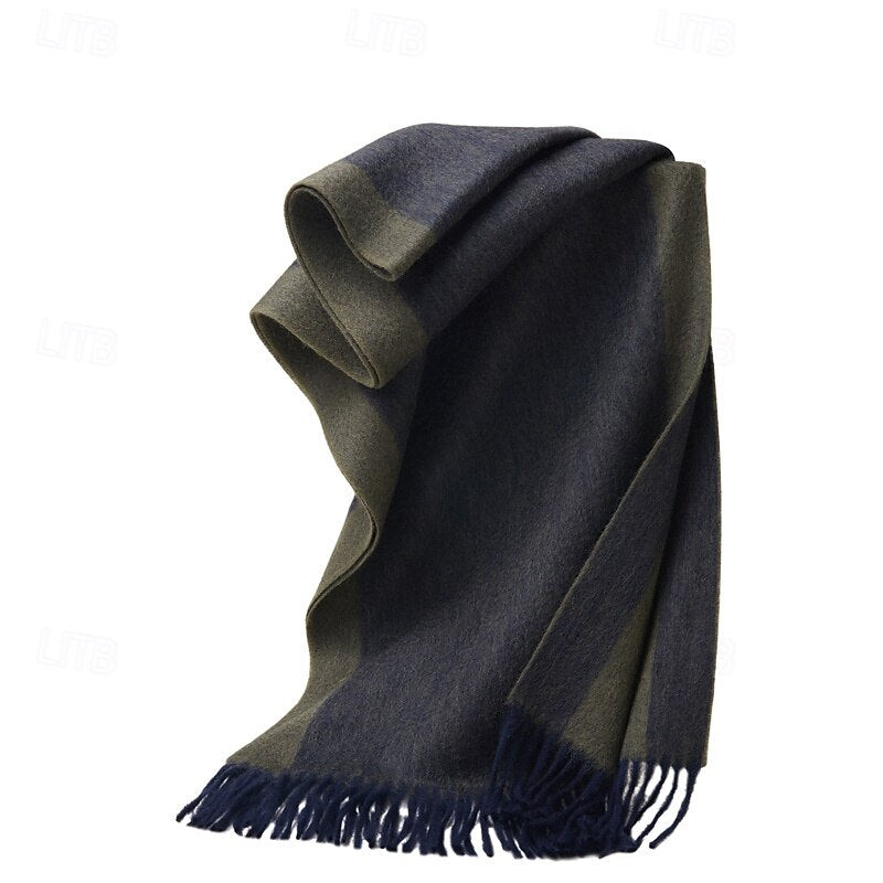 100% Wool Rectangle Scarf - oukumen