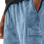 Acid-Wash Drawstring Shorts