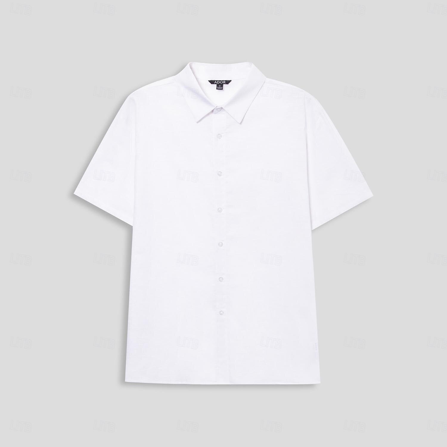 Linen Cotton Fold-over Collar Casual Shirt - oukumen