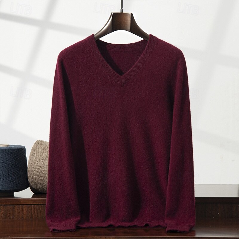 Cashmere V Neck Knitwear Sweater - oukumen