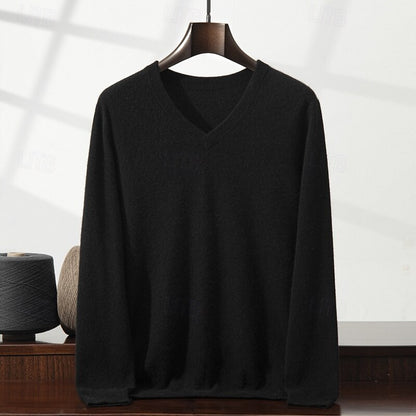 Cashmere V Neck Knitwear Sweater - oukumen