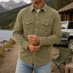 Washed Long-Sleeve Denim Shirt