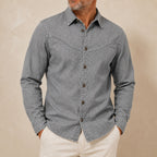 Washed Long-Sleeve Denim Shirt