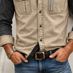 Color-Block Acid-Wash Shirt