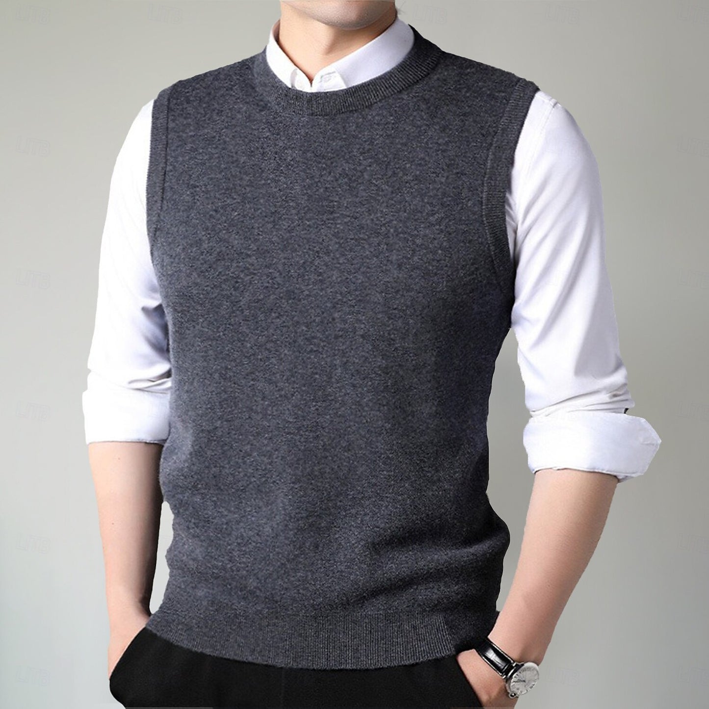 100% Merino Wool Crewneck Sweater Vest