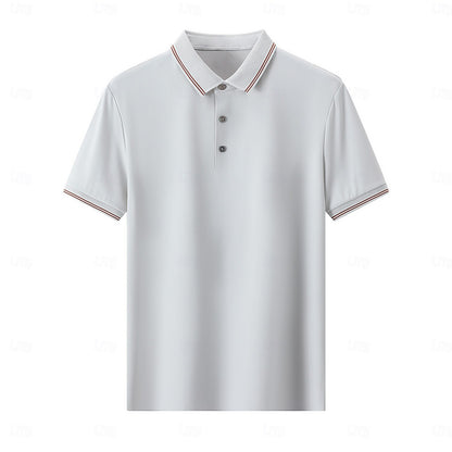 Contrast Collar and Cuff Stretch Polo