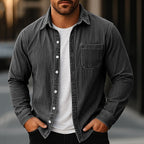Washed Long-Sleeve Denim Shirt