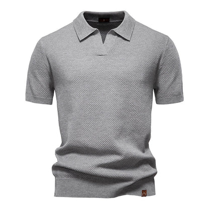Business Casual Knitted Johnny collar Polo