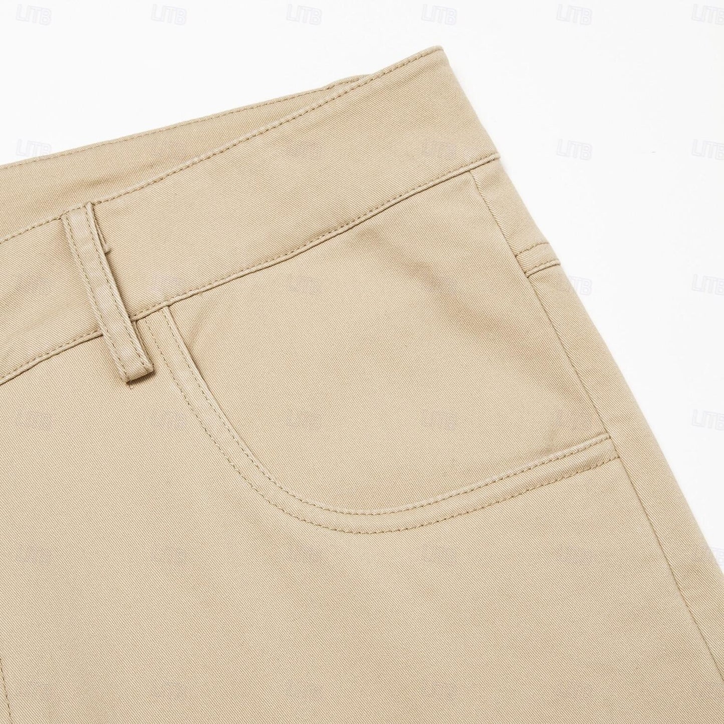 Cotton Solid Color Full Length Chinos - oukumen