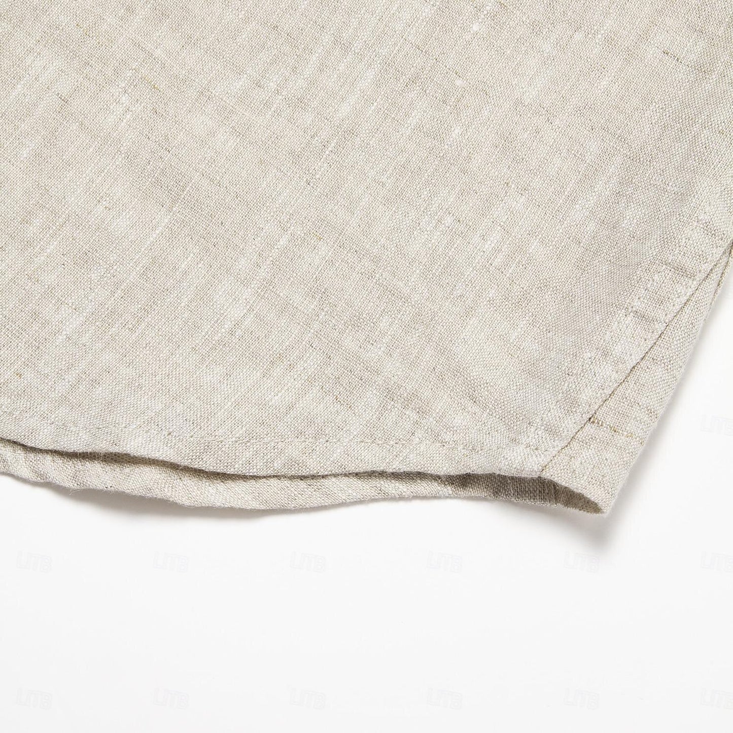 100% Linen Fold-over Collar Casual Shirt - oukumen