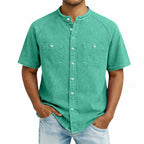 Acid-Wash Short-Sleeve Shirt