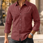 Acid-Wash Long-Sleeve Denim Shirt
