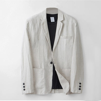 Tailored Linen-Cotton Blazer