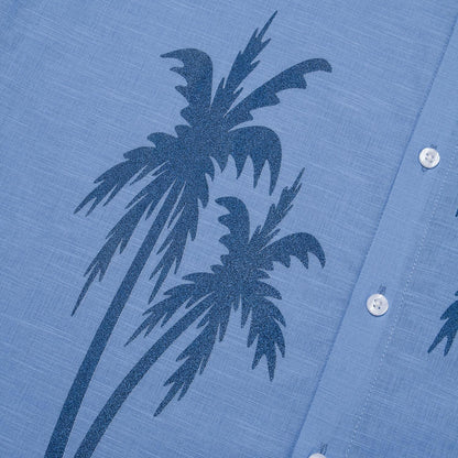 Graphic Hawaiian Casual Linen Shirt - oukumen