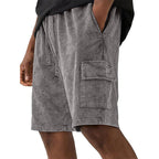 Acid-Wash Drawstring Shorts