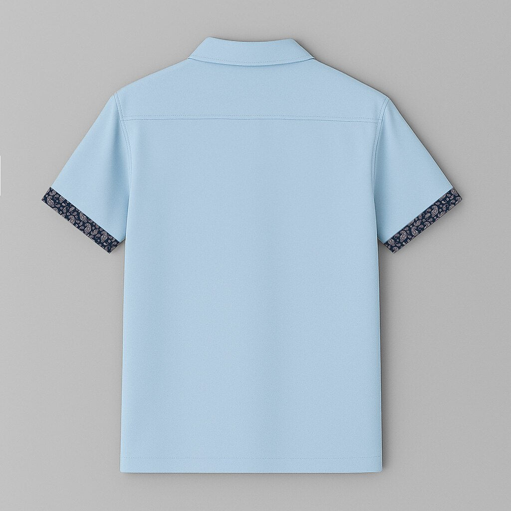 100% Cotton Cuban Collar Shirt - oukumen