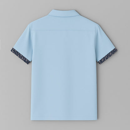 100% Cotton Cuban Collar Shirt - oukumen