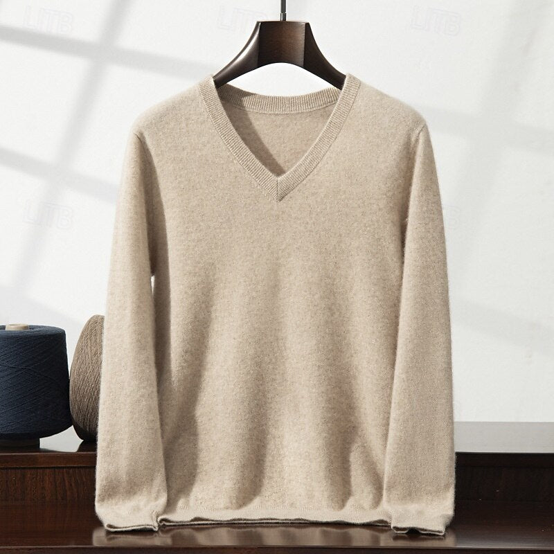 Cashmere V Neck Knitwear Sweater - oukumen