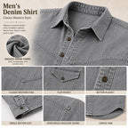 Washed Long-Sleeve Denim Shirt
