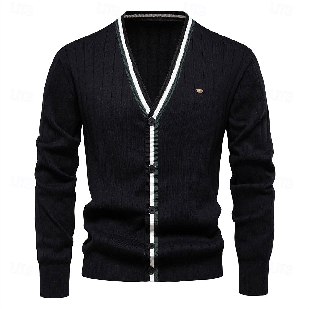 Cotton Button-Up Cardigan Sweater - oukumen