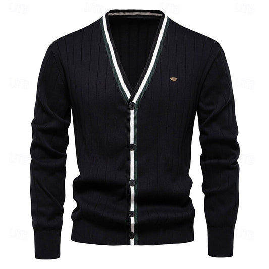 Cotton Button-Up Cardigan Sweater - oukumen