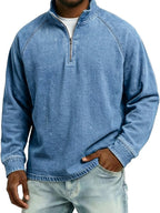 Acid-Wash Stand-Collar T-Shirt