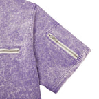 Color-Block Acid-Wash Polo Shirt