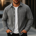 Washed Long-Sleeve Denim Shirt