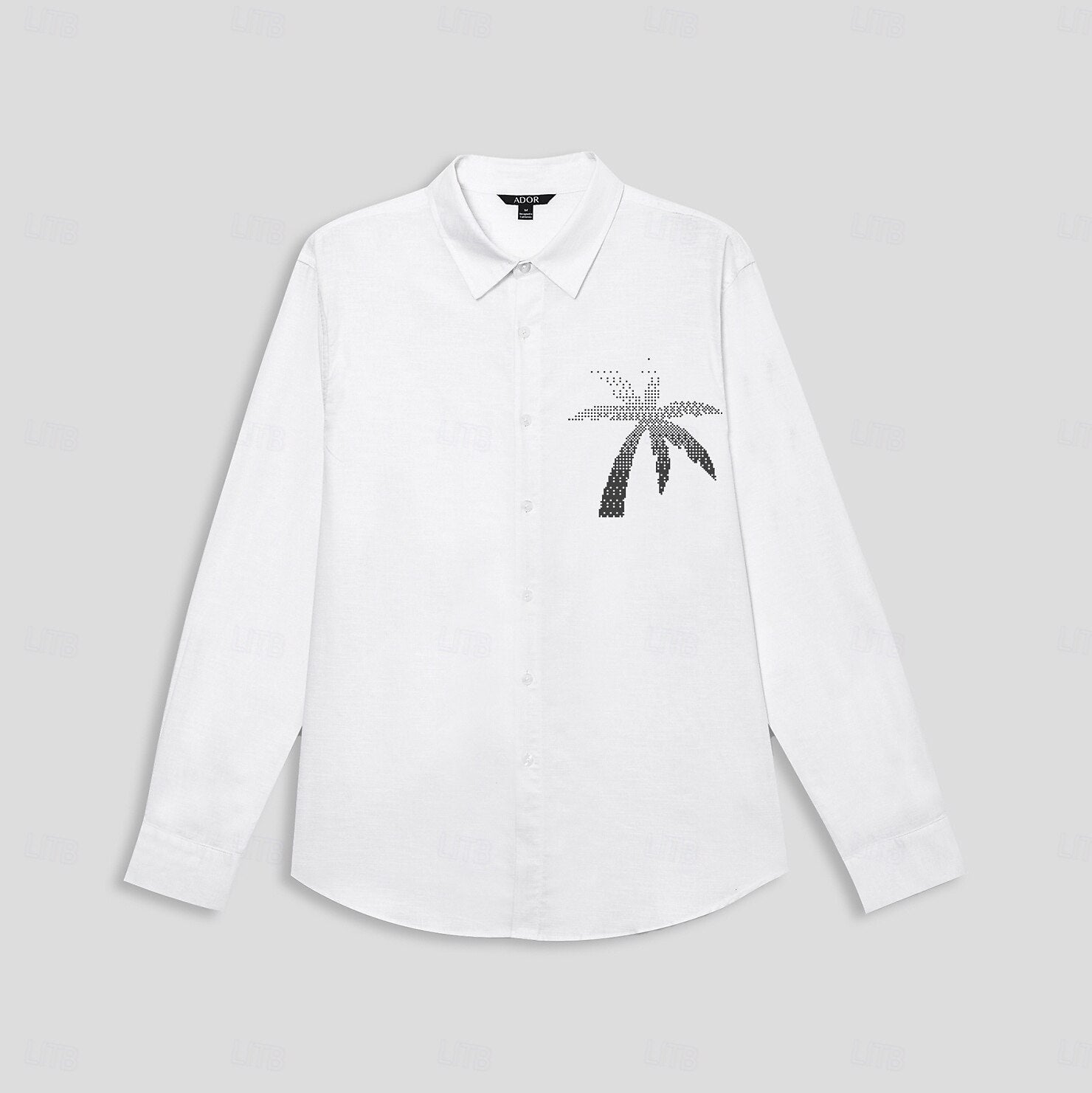 Cotton Linen Palm Tree Shirt - oukumen