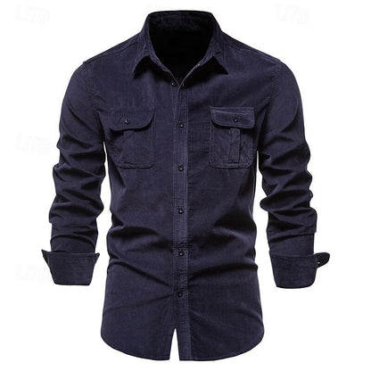 100% Cotton Casual Shirt Button Down Shirt - oukumen