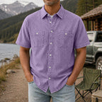 Acid-Wash Short-Sleeve Shirt