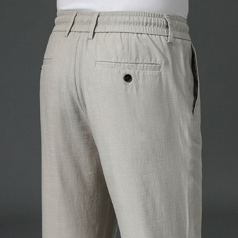 Cotton-Linen Drawstring Pants