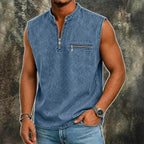 Stand-Collar Zip-Pocket T-Shirt — unified background