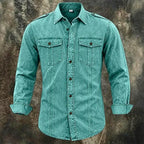 Acid-Wash Long-Sleeve Shirt — unified background
