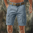 Acid-Wash Cargo Shorts — unified background