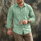 Patchwork Acid-Wash Denim Shirt — unified background