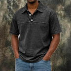 Color-Block Acid-Wash Polo Shirt — unified background