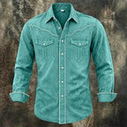 Acid-Wash Long-Sleeve Shirt — unified background