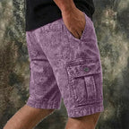 Acid-Wash Cargo Shorts — unified background
