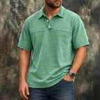 Color-Block Acid-Wash Polo Shirt — unified background