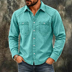 Acid-Wash Long-Sleeve Shirt — unified background