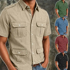 Short-Sleeve Denim Shirt — unified background