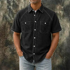 Acid-Wash Short-Sleeve Shirt — unified background