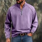 Stand-Collar Zip T-Shirt — unified background
