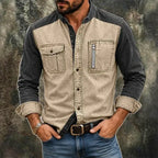 Color-Block Acid-Wash Shirt — unified background